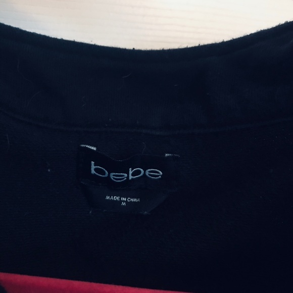 Bebe black zip up  sweater with rhinestones - Picture 6 of 6